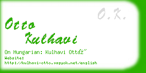 otto kulhavi business card